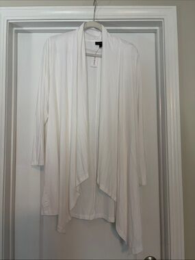 Classic Open-Front White Cardigan - Unbranded